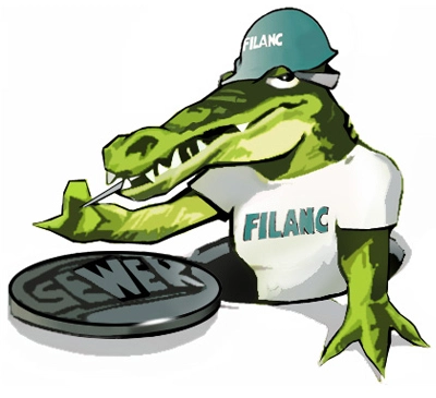 The Filanc ‘Gator makes his debut as the official mascot of the Repair and Maintenance Division (originally the Plant Services Division). The inspiration comes from the recent media accounts of alligators occupying storm drains in New York City.